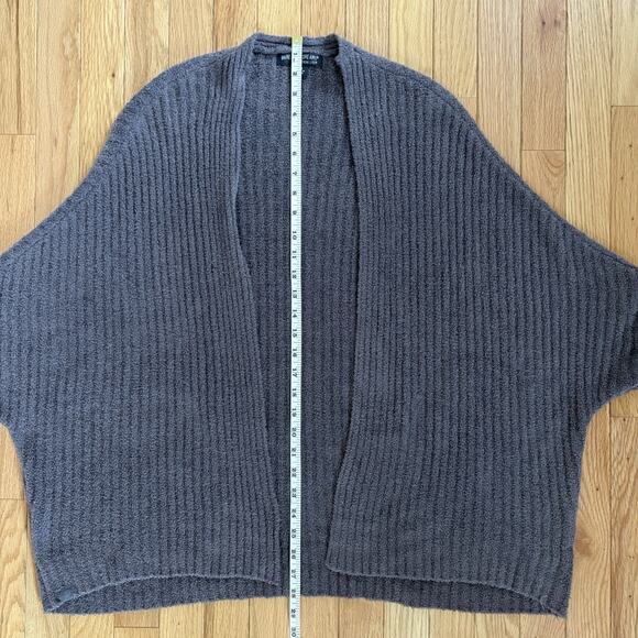 BAREFOOT DREAMS Cozychic Lite Knit Open Cardigan Sweater Purple/Gray L/XL Hygge - Picture 10 of 11